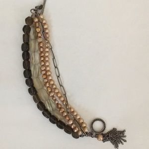 Silpada Copper Pearl and Silver Bracelet NWOT